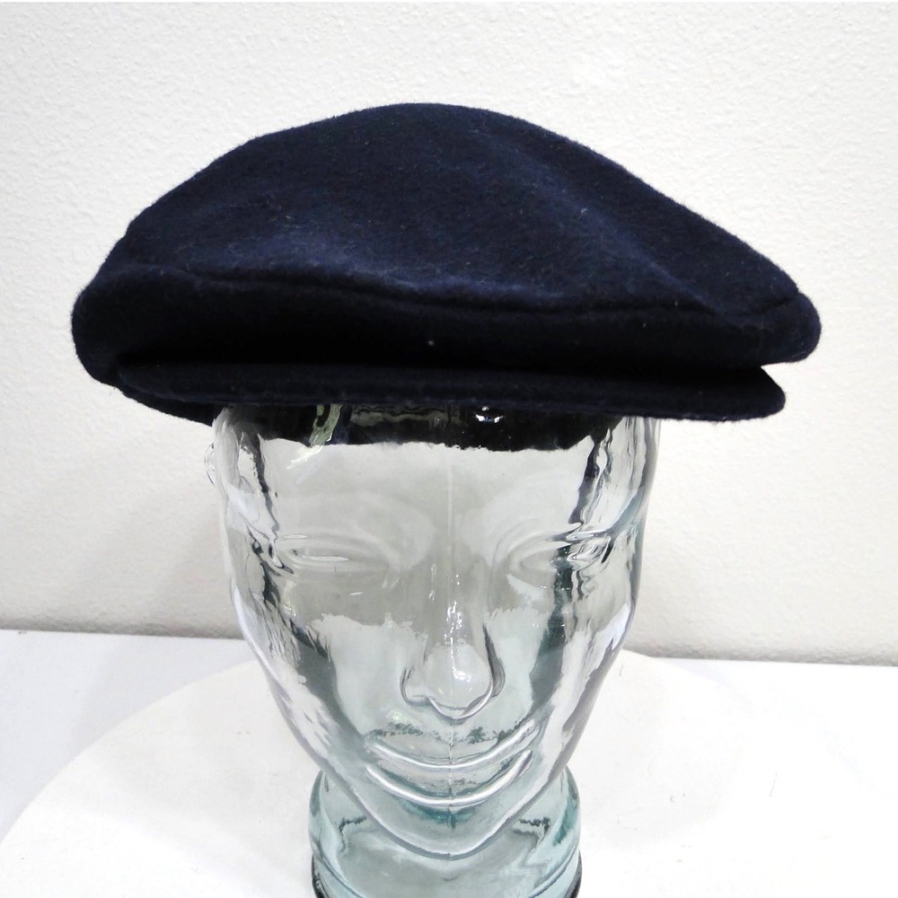 Stetson Men Navy Blue Wool Blend Flat Cap Ivy Newsboy Hat Size Medium TCXX50AC00